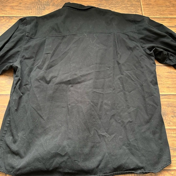 Black Casual Button Down Shirt with Relaxed Fit - Picture 6 of 6